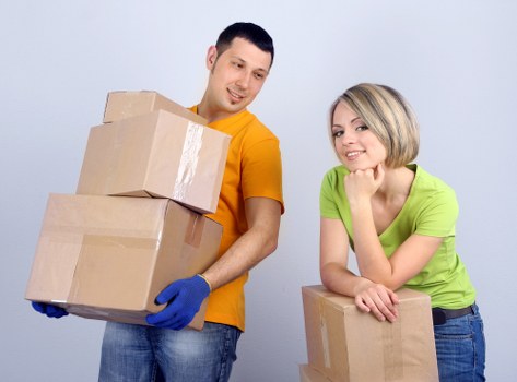 Removal van and moving boxes for a Kingston Vale house move