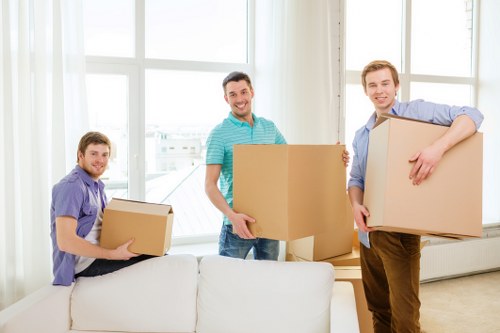Local moving van helping with a flat or house relocation