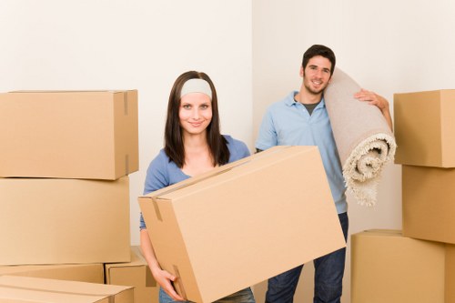 Packed household items prepared for a home move in Kingston Vale