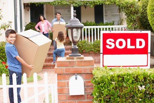 Packed boxes and household items ready for local removal service